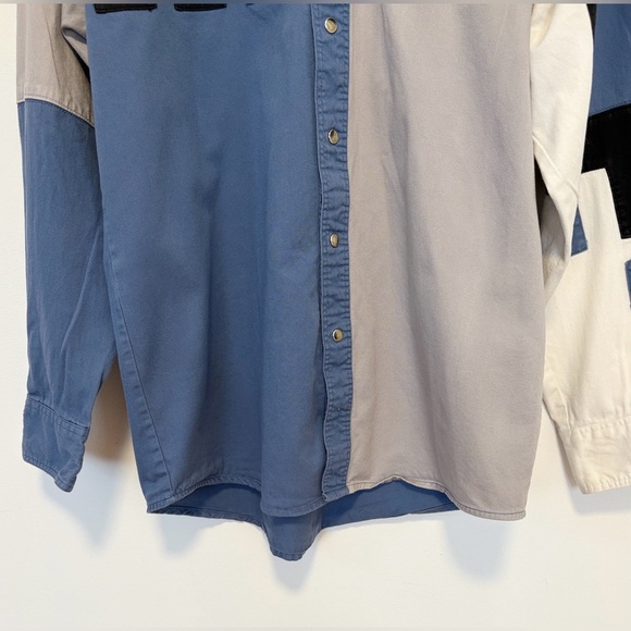 Vintage Wrangler Patchwork Western Long Sleeve Shirt , sz medium - Picture 8 of 9